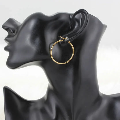 Stainless Steel Hoop Earrings For Women 2025 Statement Round Silver Gold Color Loop Brincos Female Jewelry Wholesale Party Gift