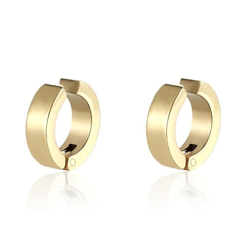 1Pair 316L Stainless Steel Cuff Earring for Women Men, Non Piercing Hoop Earring Clip On Earring Fake Piercing Earring Hoop