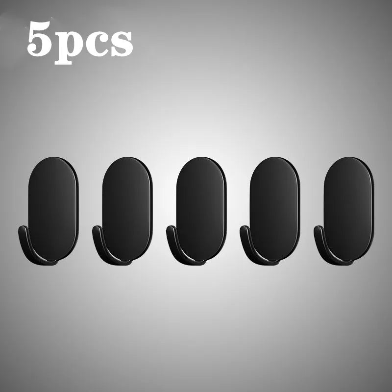 5/10Pcs Self-Adhesive Wall Hooks Door Keys Clothes Hanger Robe Hook Coat Rack Towel Holder Bathroom Accessory Multifunction Hook