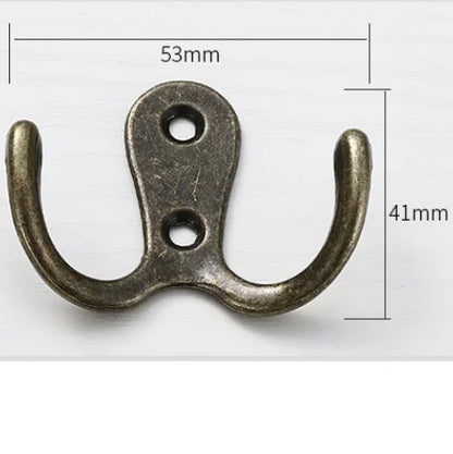 3sets Double Heads Hook Wall/Door Mounted Hanger w/screws Coat/Key/Bag/Towel/Hat/Mask Holder 53mm