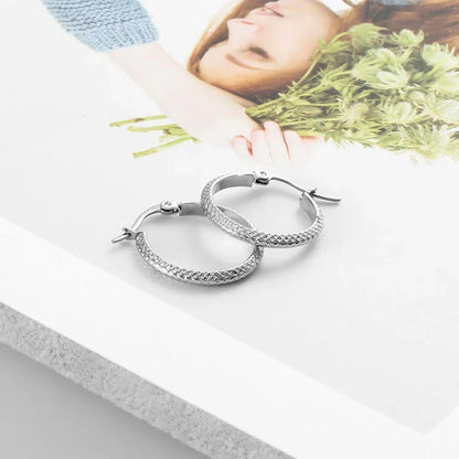 Stainless Steel Hoop Earrings For Women 2025 Statement Round Silver Gold Color Loop Brincos Female Jewelry Wholesale Party Gift