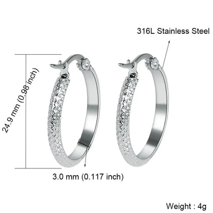 Stainless Steel Hoop Earrings For Women 2025 Statement Round Silver Gold Color Loop Brincos Female Jewelry Wholesale Party Gift