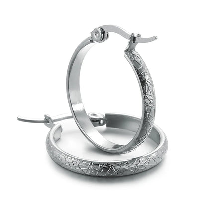 Stainless Steel Hoop Earrings For Women 2025 Statement Round Silver Gold Color Loop Brincos Female Jewelry Wholesale Party Gift