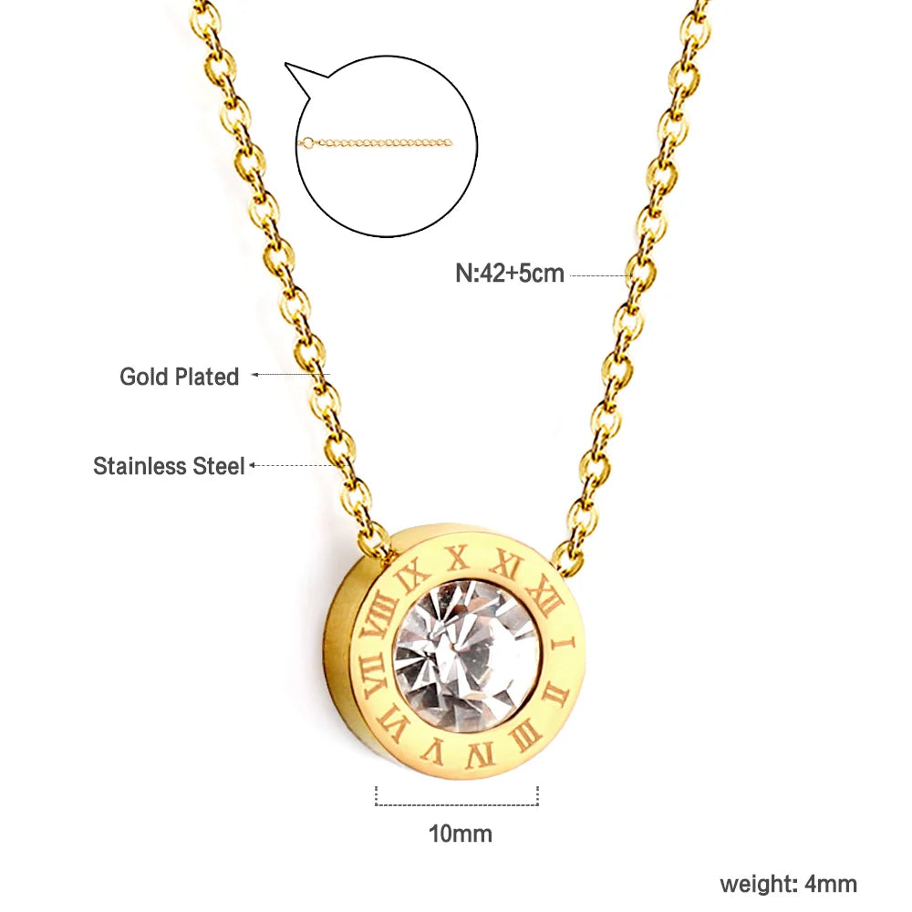 LUXUSTEEL Golden Red Love Heart Shaped Pendant Necklace Stainless Steel Female Necklace Colorful Chain Pendant Jewelry Gift
