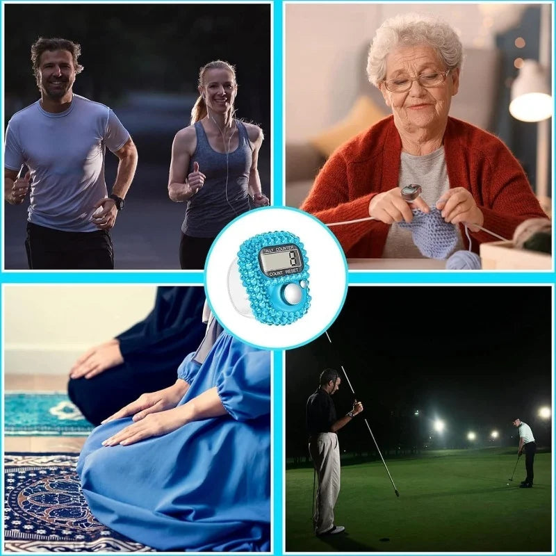 Reset Finger Counter Ring Mini LCD Digital Display Counter,Handheld Counter Pitch Counter,Knitting,Lap,Fishing,Golf and Row