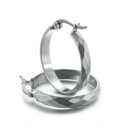 Stainless Steel Hoop Earrings For Women 2025 Statement Round Silver Gold Color Loop Brincos Female Jewelry Wholesale Party Gift