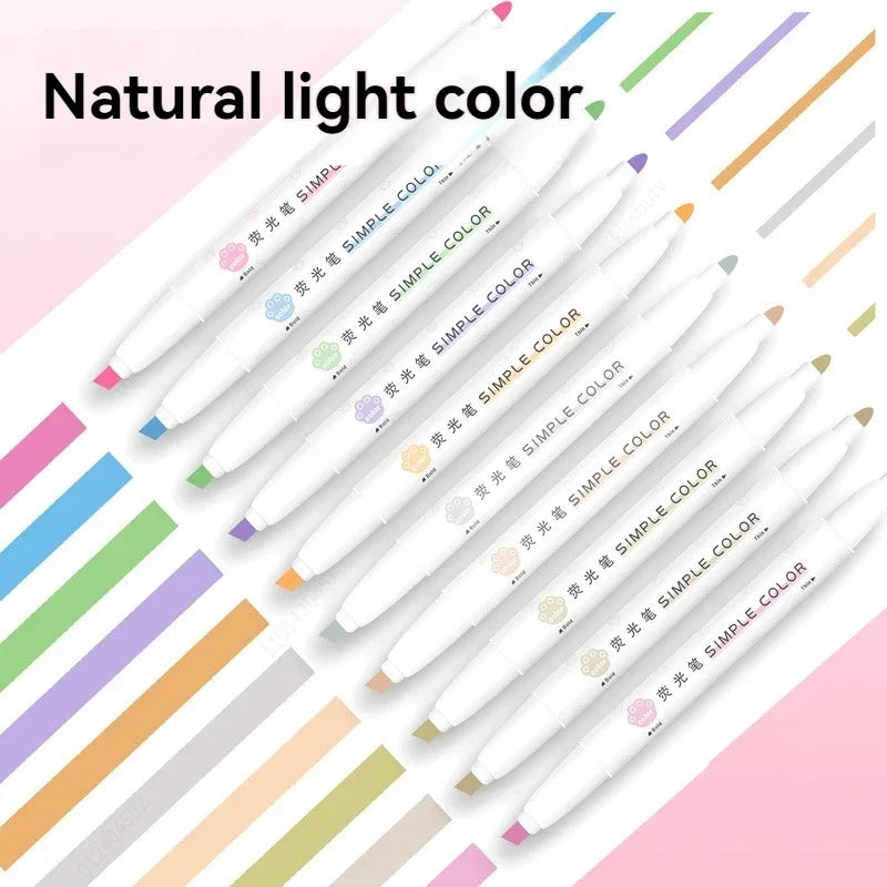 5PCS Highlighter Pen Set Multiple series available Double Headed Colored Fluorescent Pen Student Stationery Supplies
