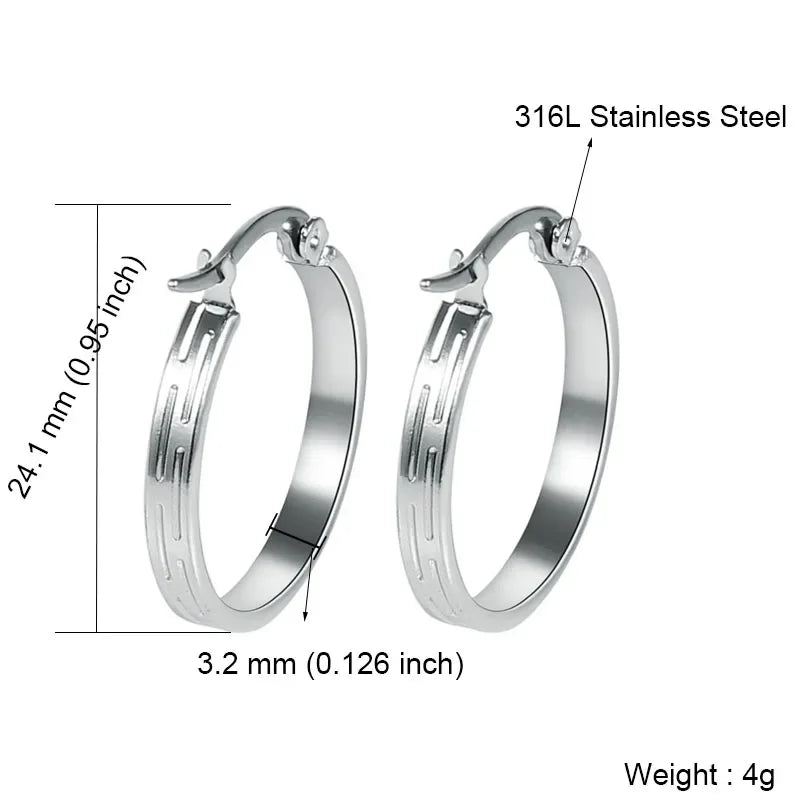 Stainless Steel Hoop Earrings For Women 2025 Statement Round Silver Gold Color Loop Brincos Female Jewelry Wholesale Party Gift