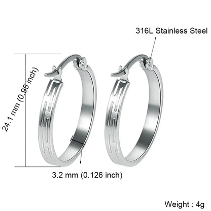 Stainless Steel Hoop Earrings For Women 2025 Statement Round Silver Gold Color Loop Brincos Female Jewelry Wholesale Party Gift