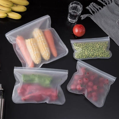 EVA Reusable Food Storage Bags - Leakproof Zipper Bags, Ideal for Food Containers, Freezer Storage, and Keeping Food Fresh
