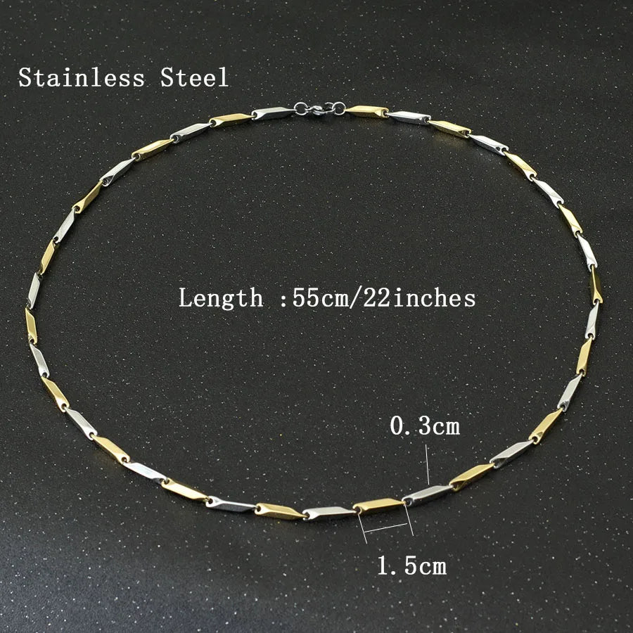 Noter New Stainless Steel Necklace For Men Hiphop Rock Chain Link Collar 4 Colors Punk Jewelry Erkek Kolye Accessories For Him