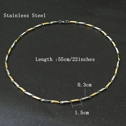 Noter New Stainless Steel Necklace For Men Hiphop Rock Chain Link Collar 4 Colors Punk Jewelry Erkek Kolye Accessories For Him