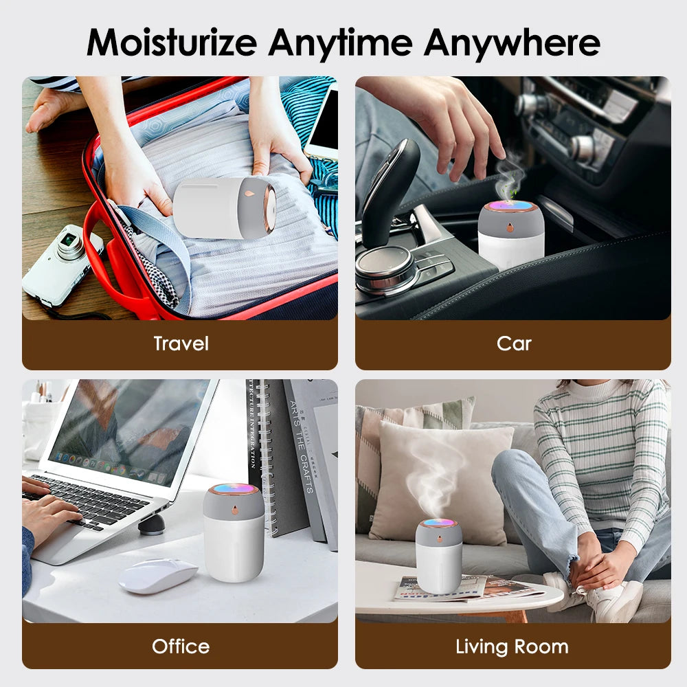 330ml Humidifier Mini Aromatherapy Humidifiers Diffusers For Home Romantic Light USB Essential Oil Diffuser Car Purifier Air