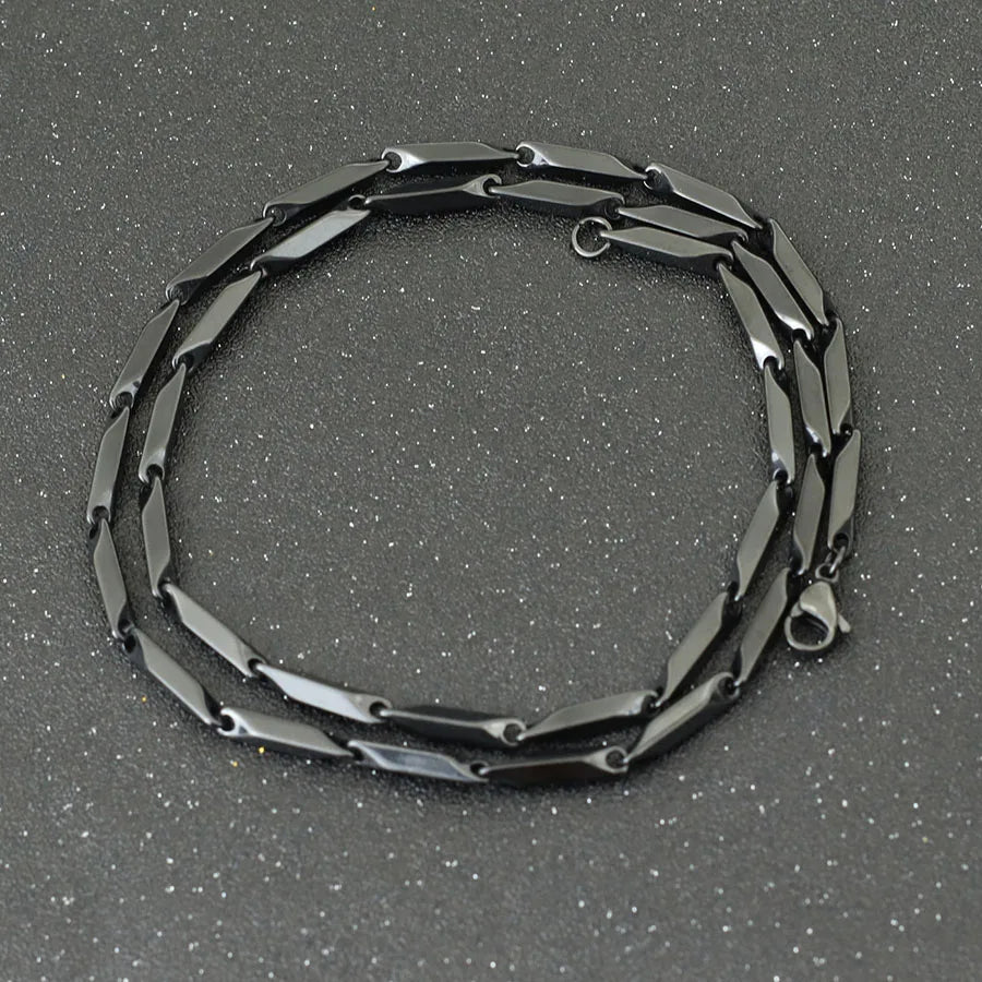 Noter New Stainless Steel Necklace For Men Hiphop Rock Chain Link Collar 4 Colors Punk Jewelry Erkek Kolye Accessories For Him