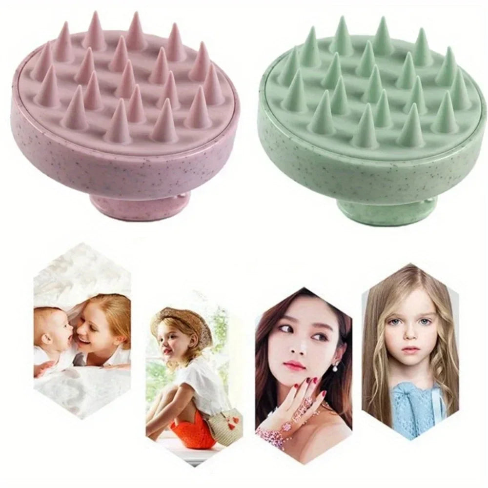 1Pc Silicone Shampoo Brush Head Scalp Massage Comb Hair Root Itching Clean The Scalp Thoroughly Body Massage Brush Bath Brush