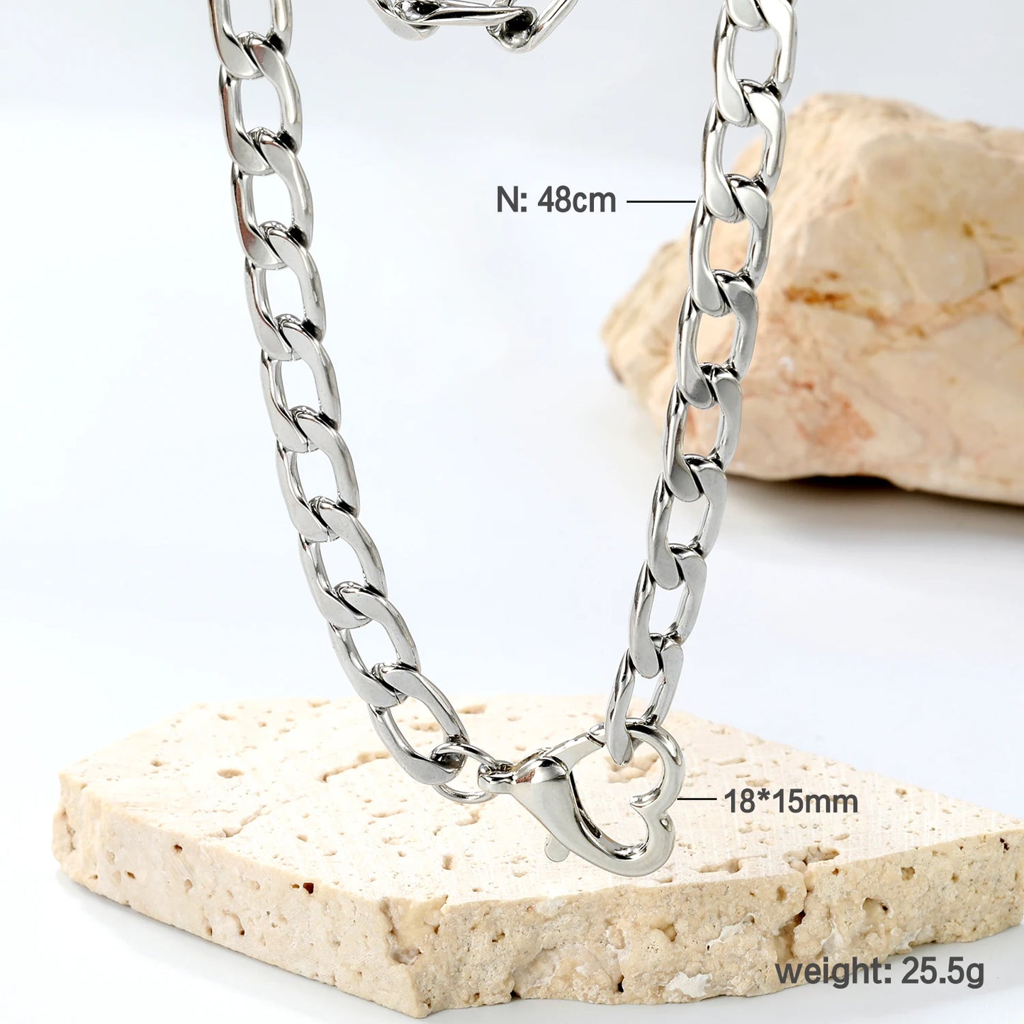 LUXUSTEEL Golden Red Love Heart Shaped Pendant Necklace Stainless Steel Female Necklace Colorful Chain Pendant Jewelry Gift