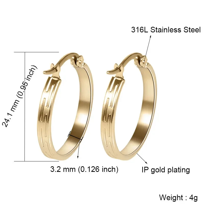Stainless Steel Hoop Earrings For Women 2025 Statement Round Silver Gold Color Loop Brincos Female Jewelry Wholesale Party Gift