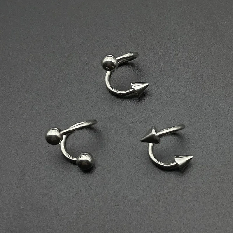 S Shape 316L Stainless Steel Lip Piercing Nose Ring Helix Piercing Cartilage Earring Body Piercing Vajinal Jewelry 16G