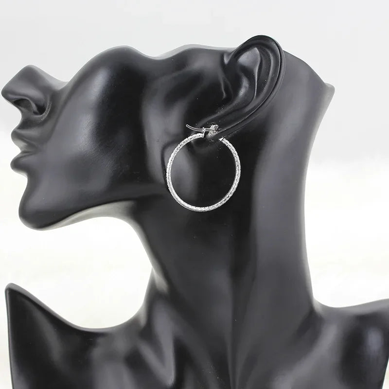 Stainless Steel Hoop Earrings For Women 2025 Statement Round Silver Gold Color Loop Brincos Female Jewelry Wholesale Party Gift