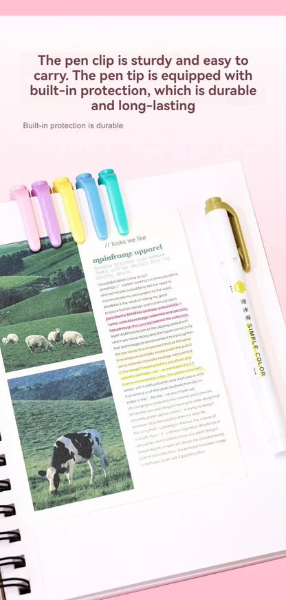 5PCS Highlighter Pen Set Multiple series available Double Headed Colored Fluorescent Pen Student Stationery Supplies