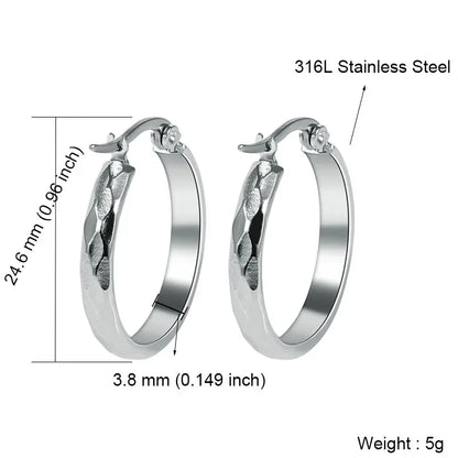 Stainless Steel Hoop Earrings For Women 2025 Statement Round Silver Gold Color Loop Brincos Female Jewelry Wholesale Party Gift