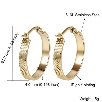 Stainless Steel Hoop Earrings For Women 2025 Statement Round Silver Gold Color Loop Brincos Female Jewelry Wholesale Party Gift