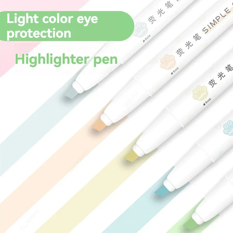 5PCS Highlighter Pen Set Multiple series available Double Headed Colored Fluorescent Pen Student Stationery Supplies