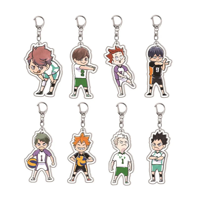 Creative Mobile Phone Lanyard Cartoon Haikyuu Keychain Cute Acrylic Pendant Fashion Backpack Hanging Decoration Gifts