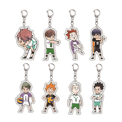 Creative Mobile Phone Lanyard Cartoon Haikyuu Keychain Cute Acrylic Pendant Fashion Backpack Hanging Decoration Gifts