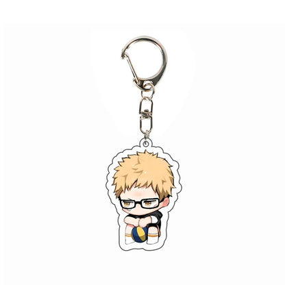 Creative Mobile Phone Lanyard Cartoon Haikyuu Keychain Cute Acrylic Pendant Fashion Backpack Hanging Decoration Gifts