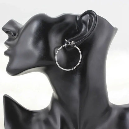 Stainless Steel Hoop Earrings For Women 2025 Statement Round Silver Gold Color Loop Brincos Female Jewelry Wholesale Party Gift