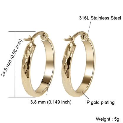 Stainless Steel Hoop Earrings For Women 2025 Statement Round Silver Gold Color Loop Brincos Female Jewelry Wholesale Party Gift