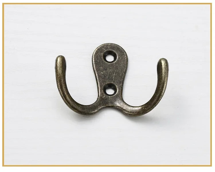 3sets Double Heads Hook Wall/Door Mounted Hanger w/screws Coat/Key/Bag/Towel/Hat/Mask Holder 53mm