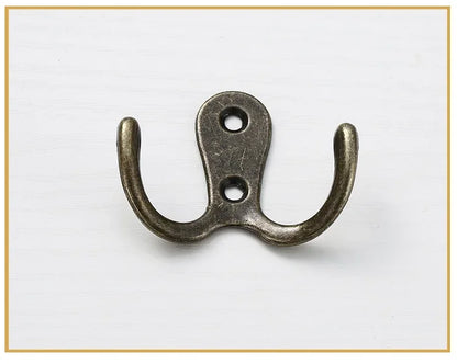 3sets Double Heads Hook Wall/Door Mounted Hanger w/screws Coat/Key/Bag/Towel/Hat/Mask Holder 53mm