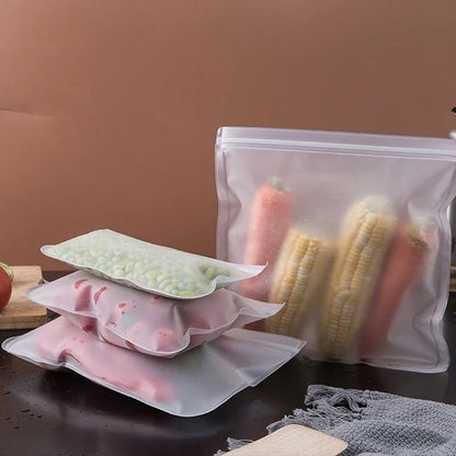 EVA Reusable Food Storage Bags - Leakproof Zipper Bags, Ideal for Food Containers, Freezer Storage, and Keeping Food Fresh