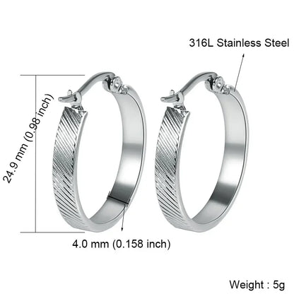 Stainless Steel Hoop Earrings For Women 2025 Statement Round Silver Gold Color Loop Brincos Female Jewelry Wholesale Party Gift