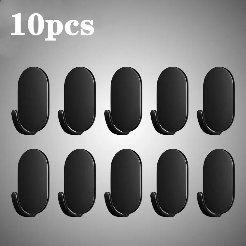 5/10Pcs Self-Adhesive Wall Hooks Door Keys Clothes Hanger Robe Hook Coat Rack Towel Holder Bathroom Accessory Multifunction Hook