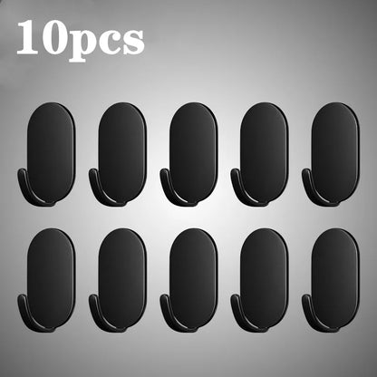 5/10Pcs Self-Adhesive Wall Hooks Door Keys Clothes Hanger Robe Hook Coat Rack Towel Holder Bathroom Accessory Multifunction Hook