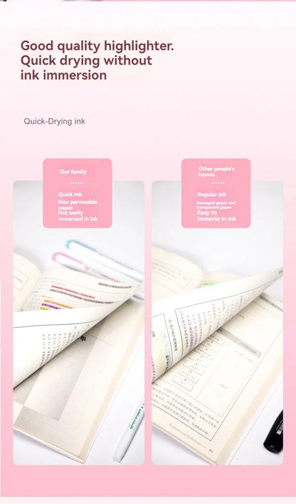 5PCS Highlighter Pen Set Multiple series available Double Headed Colored Fluorescent Pen Student Stationery Supplies