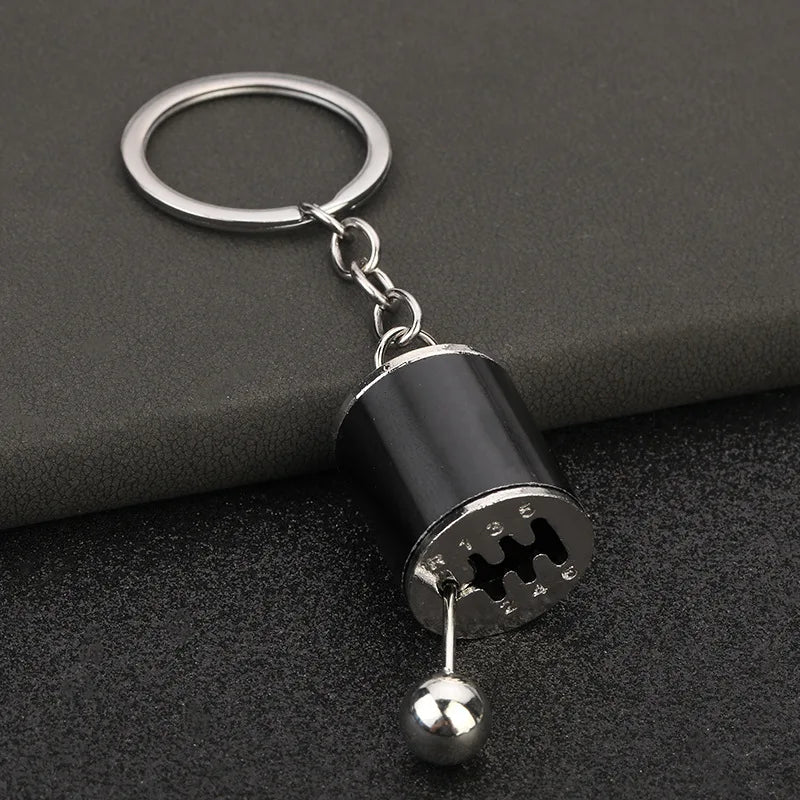 Mini Turbo Turbocharger Keychain Car-styling Keyring Gear Gearbox Pendant Keychain Stick Knobs Keyring Shift Metal Key Ring