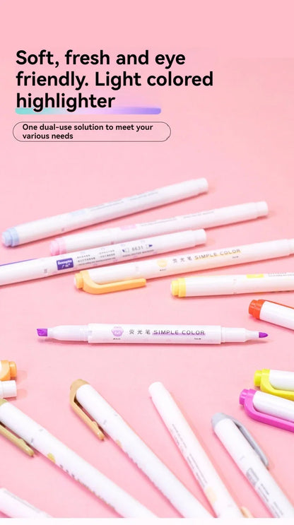 5PCS Highlighter Pen Set Multiple series available Double Headed Colored Fluorescent Pen Student Stationery Supplies