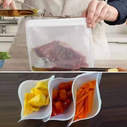 EVA Reusable Food Storage Bags - Leakproof Zipper Bags, Ideal for Food Containers, Freezer Storage, and Keeping Food Fresh