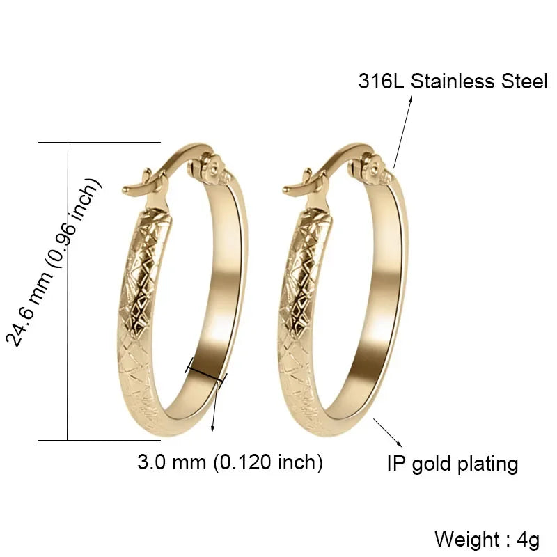 Stainless Steel Hoop Earrings For Women 2025 Statement Round Silver Gold Color Loop Brincos Female Jewelry Wholesale Party Gift