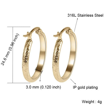 Stainless Steel Hoop Earrings For Women 2025 Statement Round Silver Gold Color Loop Brincos Female Jewelry Wholesale Party Gift