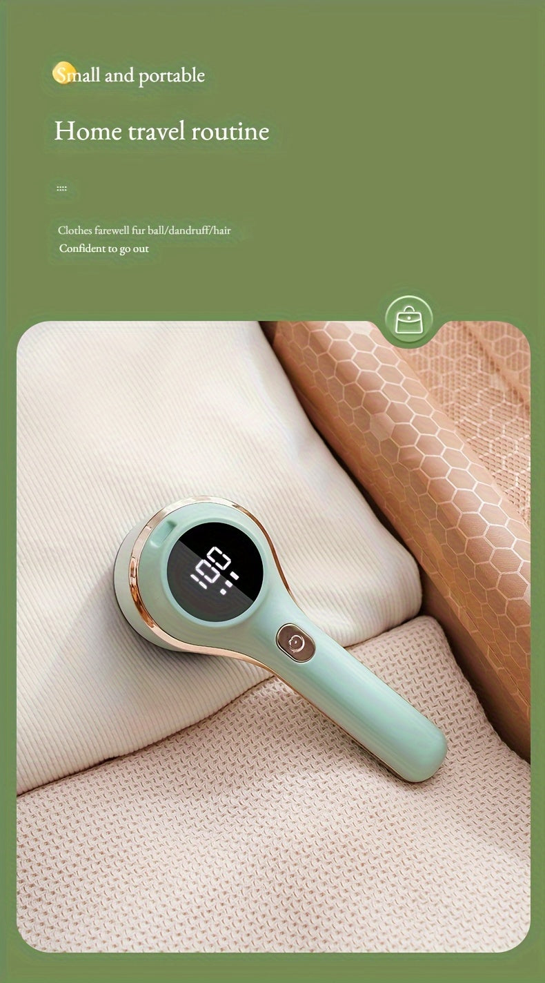 TENGQU Portable Fabric Shaver - USB Rechargeable Lint Remover with LED Display, Quickly & Easily Eliminates Fuzz from Clothes, Sweaters, Sofas, Blankets, Curtains, Mattresses
