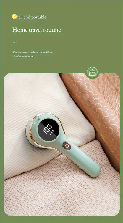 TENGQU Portable Fabric Shaver - USB Rechargeable Lint Remover with LED Display, Quickly & Easily Eliminates Fuzz from Clothes, Sweaters, Sofas, Blankets, Curtains, Mattresses