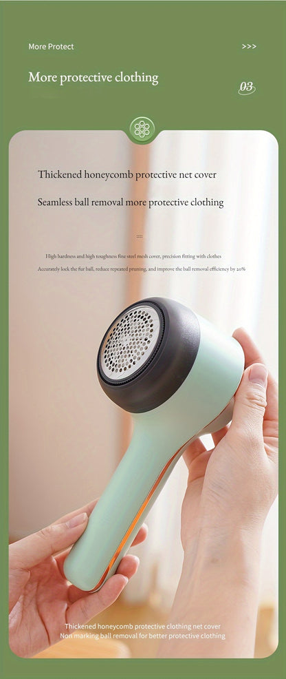 TENGQU Portable Fabric Shaver - USB Rechargeable Lint Remover with LED Display, Quickly & Easily Eliminates Fuzz from Clothes, Sweaters, Sofas, Blankets, Curtains, Mattresses